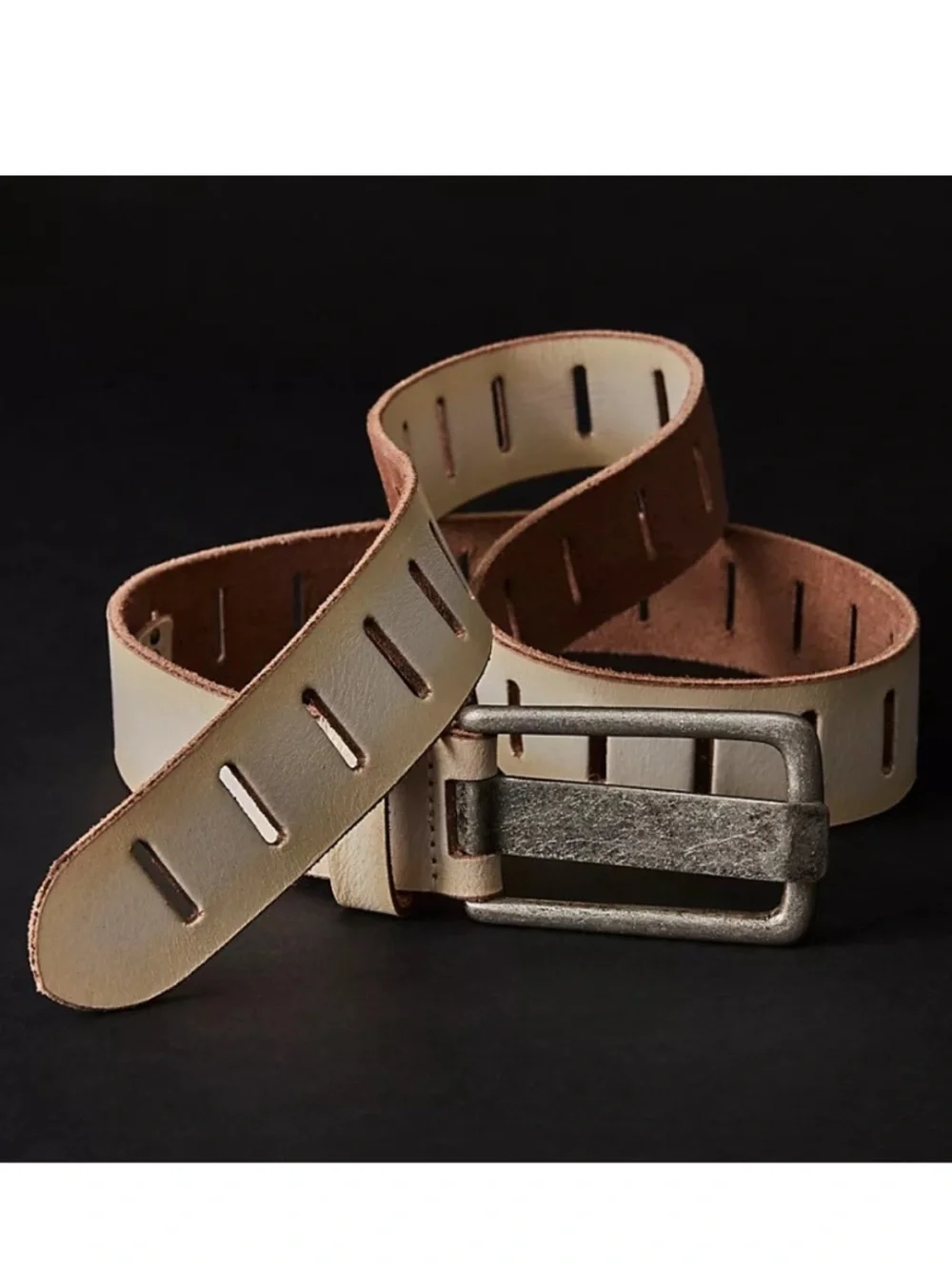 Free People We The Free Jona Belt ivory Distressed NWOT